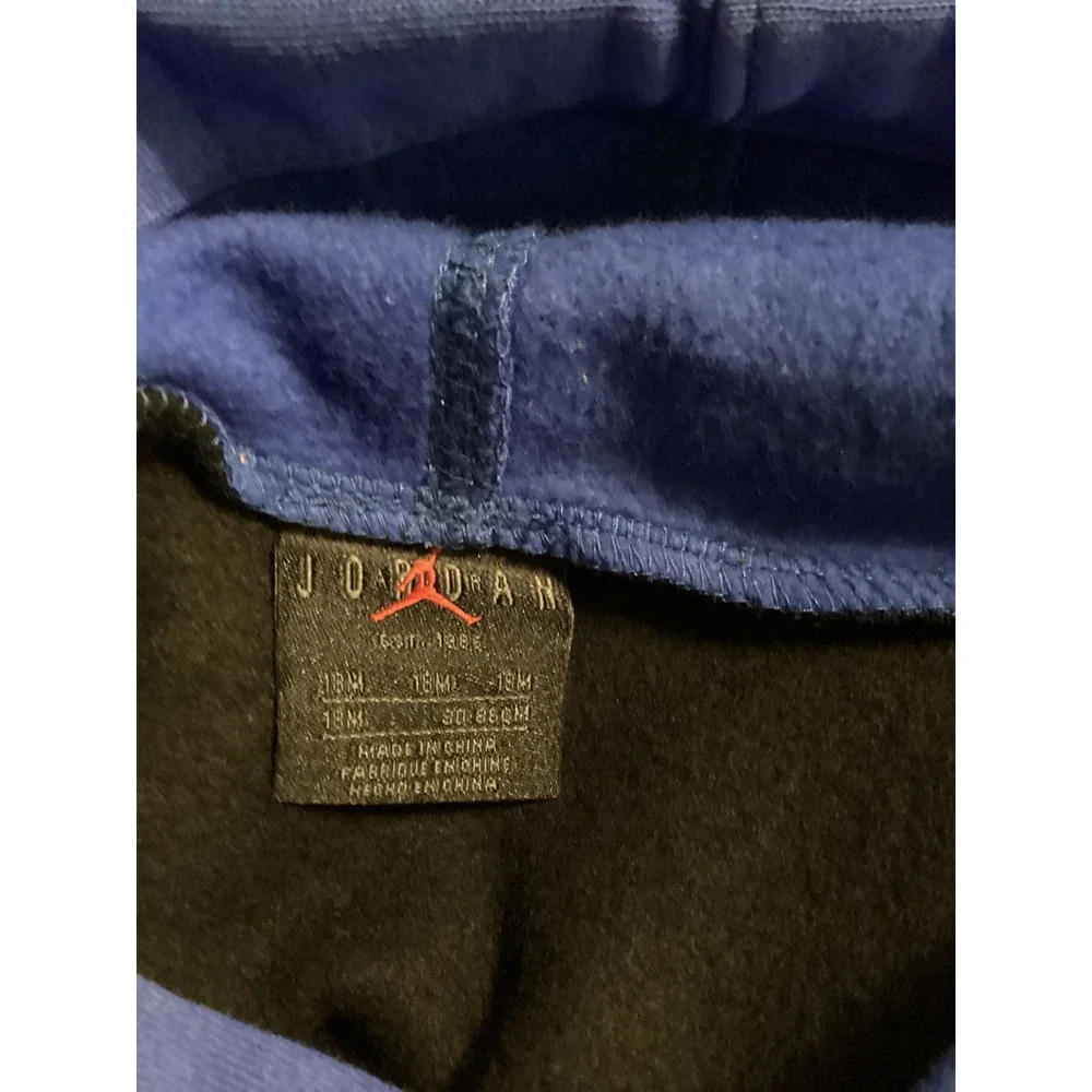 Jordan Flight Kids 2 Piece Fleece Hoodie and Joggers Set Black Blue 18M D412-023